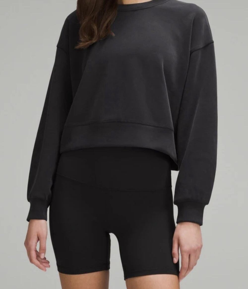 Lululemon Softstreme Perfectly Oversized Cropped Crew Neck Sweatshirt Size 10